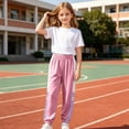 thumbnail image 6 of PIWHJQK Boys Girls Long Pants Workout Sweatpants Kids Color Jogger Pants Casual Sporty Elastic Waist Lightweight Long Pants, 6 of 8