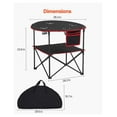 thumbnail image 4 of Portable Round Folding Table with 4 Drink Holders, Oxford Fabric Outdoor Picnic & Camping Table, 4 of 9
