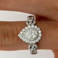 thumbnail image 3 of TAAPSEE JEWELS Women's Pear Cut Diamond Double Halo Engagement Wedding Ring 14K White Gold Finish, 3 of 4