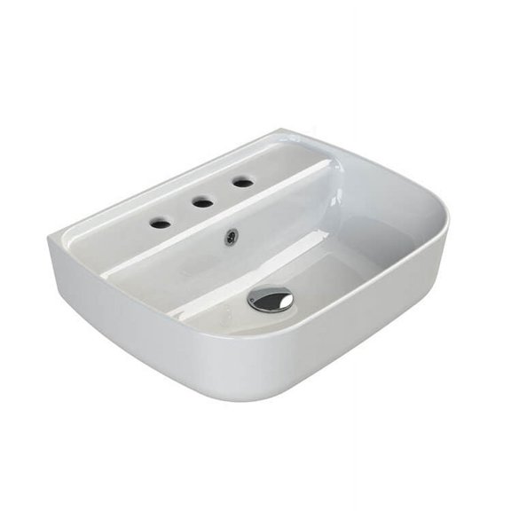 Nameeks CeraStyle 078500-U-Three Hole Aqua 21-11/16" Rectangular Ceramic Wall Mount / Drop