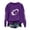 Purple #17, variant on WULMLEO Football Pullover Tops for Women Fall Crew Neck Long Sleeve Soccer Game Fans Day Printed Trendy Oversized Casual Sweatshirts Sweaters Shirts Brown M