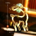 thumbnail image 2 of Monfince 1Pcs Christmas Window Shop LED Light Santa Elk Warm Atmosphere Hanging Ornament Festival Home Party Decoration Random Button Color, 2 of 7