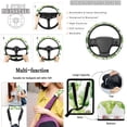 thumbnail image 5 of Yuyamidu Cactus Car Seat Cover Full Set 15 PCS Green Steering Wheel Cover Seat Belt Strap Pads Cup Coasters Gabage Box Air Vent Storage Bag Rearview Mirror Cover Keychain Auto Decor, 5 of 7