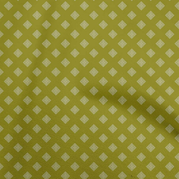 oneOone Polyester Spandex Lime Green Fabric Geometric Sewing Material Print Fabric By The Yard 56 Inch Wide