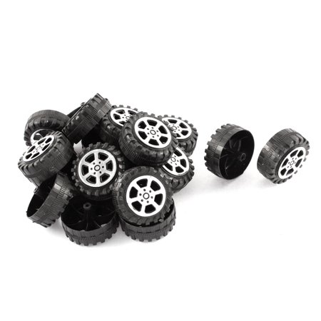 - Plastic Roll 2mm Dia Shaft Car Truck Model Toys Wheel 38mmx15mm 20Pcs