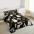 thumbnail image 3 of Feelyou Kawaii Ghost Pumpkin Queen Comforter Set, Happy Halloween Bedding Sets, Skeleton Spider Web Reversible Bedding Comforter Set, Luxury Bedroom Decor,3 Pieces, 3 of 8