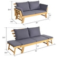 thumbnail image 3 of Aimee Lii Patio Convertible Solid Wood Sofa with Cushion, Outdoor Patio Furniture, 3 of 7