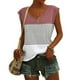 thumbnail image 2 of Gibobby Mujeres Manga de Cap Tank Tops Verano V cuello Casual de ajuste suelto camisas de Plain BASIC Blouse(Rosa caliente,CH), 2 of 5