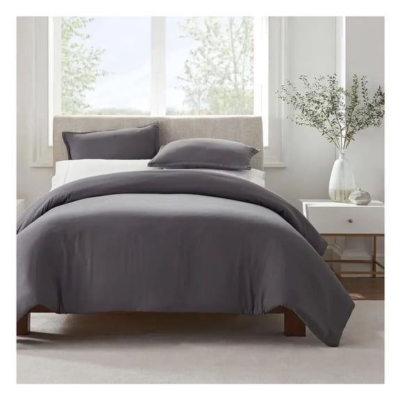 Simply Clean Pleated Duvet Cover Twin XL - Soft Microfiber, 8 Corner Ties, Wrinkle Resistant, Hotel Quality - Bedroom Decor, All Season Comforter Cover