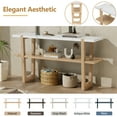 thumbnail image 3 of MAYEERTY Narrow Console Table with Marble-Effect Top and Open Shelf for Entryway, Hallway, Living Room, Natural, 3 of 7
