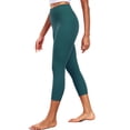 thumbnail image 3 of NELEUS ButterSoftFlex Womens High Waist Capri Legging for Yoga Workout Athletic Cropped Pants with Waistband Pocket,Black+Dark Green,US Size S, 3 of 10