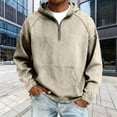 thumbnail image 1 of Ceisia Men's Loose Fit Washed Distressed Denim Half-Zip Hooded Pullover Sweatshirt Gifts, 1 of 6