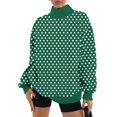 thumbnail image 5 of Fabrcox Womens Mock Neck Sweatshirt Polka Dot Long Sleeve Oversize Sweatshirt Women Turtleneck Cozy Loose Winter Fall Outfits Lounge Basic Women's Pullover Green S, 5 of 6