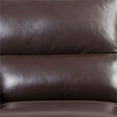 thumbnail image 2 of Leatherette Loveseat with Attached Waist Pillow and Diamond Pattern Brown, 2 of 5