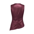 thumbnail image 6 of Qiopertar Women's Casual Sleeveless Leather Vest Asymmetric Hem Tops Peplum Waist Zipper Neckline Party Club Night Out Fashion, Wine L, 6 of 7