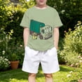 thumbnail image 2 of Huowey Boys Toddler Funny Graphic Tee Top Short Sleeve Lightweight Crewneck Cute Cartoon Print Loose Fit Everyday Tees Comfortable Fit Summer Base T Shirts Sofr Kids Clothes,6-7 Years, 2 of 4