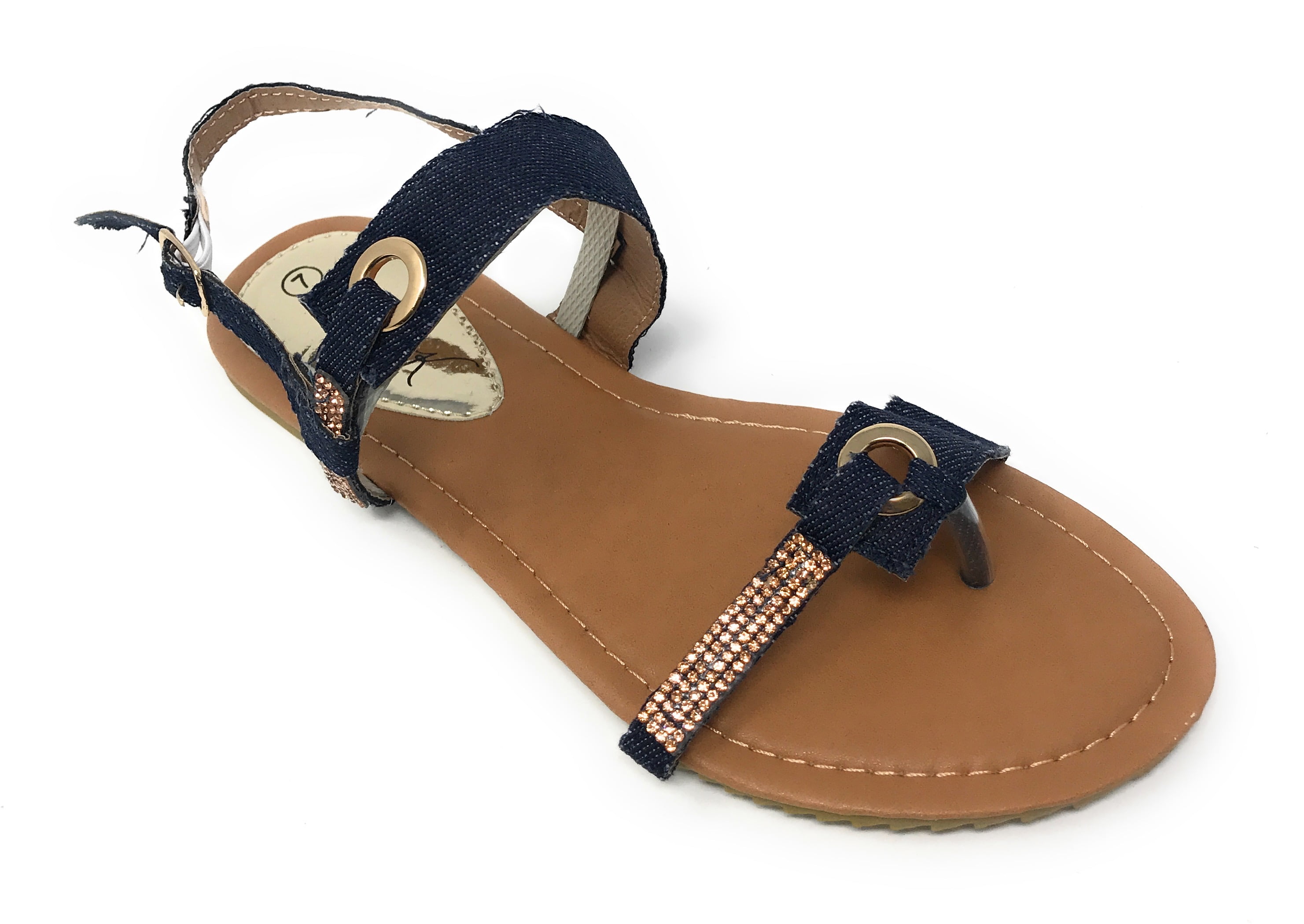 Victoria K Victoria K Rhinesone Denim Sandals (Women)