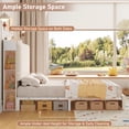 thumbnail image 5 of Hiphuta Queen Size Bed Frame with Storage Headboard and Side Storage Shelves, Upholstered LED Platform Bed with 2 Drawers and Charging Station, White, 5 of 8