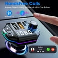 thumbnail image 3 of Doosl Bluetooth 5.0 FM Transmitter for Car, Wireless Bluetooth Car Adapter with QC3.0 & USB-C PD 20W Car Charger, Mp3 Player Radio Transmitter Supports Hands-Free Calling, Black, 3 of 8