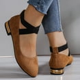 thumbnail image 4 of Mepaouo Women's Flats Elastic Ankle Straps Heeled Ballet Dance Shoes Closed Round Toe Dressy Mary Jane, 4 of 8