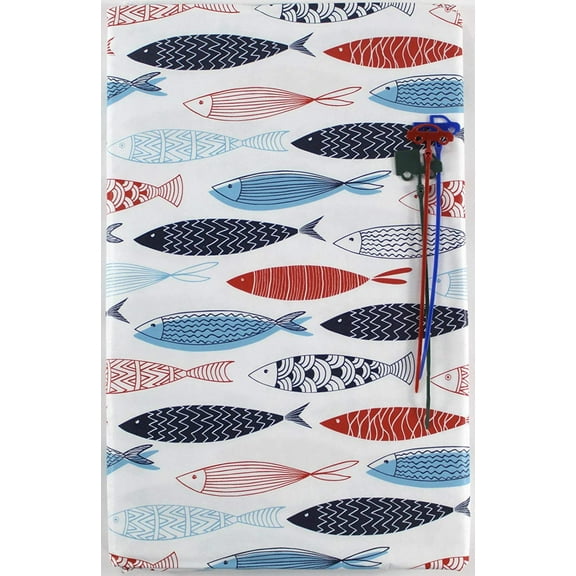 Generic Elrene Plenty of Fish in The Sea Vinyl Flannel Back Tablecloth: Ocean Theme Colorful Sketched Schooling Fish Design 52" x 70"