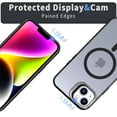 thumbnail image 4 of for iPhone 15 Back Case with Camera Stand, Compatible with Magsafe Military Grade Shockproof Protective Translucent Matte Magnetic Slim Fit Phone Case for iPhone 15, Black, 4 of 6