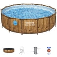 thumbnail image 2 of Bestway: Steel Pro MAX Splashview - 14' x 42", Brown - Round Above Ground Swimming Pool Set, Underwater Window, Filter Pump, Ladder-Cover, 3440 Gal, 2 of 14