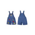 thumbnail image 2 of RUINIXCW Toddler Girl Boy Back to School Overalls Shorts Kids Pre Kindergarten Outfits Baby Boys Girls First Day of School Outfit Pencil Apple Letter Embroidery Adjustable Strap Fall Summer Jumpsuit, 2 of 9