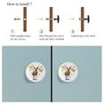 thumbnail image 4 of HemaKayy 4 Pack 1.3" Decorative Cabinet Knobs - Upgrade Your Handles - Durable & Stylish - Easy to Install - Elevate Your Home Kitchen Furniture Decor - Deer with Yellow Fairy Wings Flowers, 4 of 5