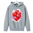 thumbnail image 4 of Cowsor Kids Valentine s Day Heart Graphic Hoodie Long Sleeve Pullover Casual Holiday Outerwear for Daily Play, 4 of 6