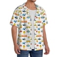 thumbnail image 2 of Kdxio Men's Hawaiian Shirt for Men Short Sleeve Shirt Cartoon Transport Summer Casual Holiday Beach Button Down T-Shirts, 2 of 5