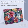 thumbnail image 3 of Yayeee Toggle Light Switch Wall Plate 2-Gang 4.56"x4.48" Decorative Outlet Cover, Ethereal Floral Harmony, 3 of 7
