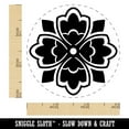 thumbnail image 2 of Stylish Modern Flower Floral Plant Self-Inking Rubber Stamp Ink Stamper - Green Ink - Small 3/4 Inch, 2 of 7