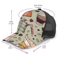 thumbnail image 2 of Disketp Coffee Makers Macaroons Chocolate Print Trucker Hat Men Women - Mesh Baseball SnapBack Cap, 2 of 7