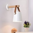 thumbnail image 1 of Lámpara de pared LED moderna blanca, iluminación de madera de Metal Industrial, accesorio de iluminación de pared, casquillo E27 para decoración de dormitorio, restaurantes y cafeterías, 1 of 1