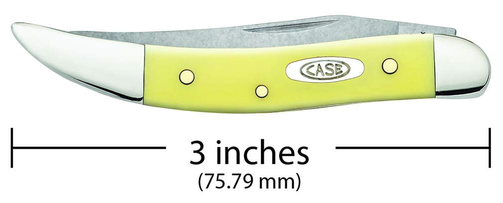 Case 91 Yellow Small Texas Toothpick Clip EDC Folding Knife