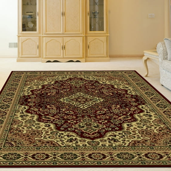 Radici USA 808 Casana Traditional Burgundy Medallion Area Rug (7'9" x 11')