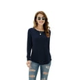 thumbnail image 5 of HOWCOME Fall Long Sleeve Side Split Casual Loose Tunic Womens Blouses, 5 of 5