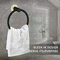 thumbnail image 4 of pitrice Towel Ring Fixing Rings Hanging Rack Convenient Towels Hangers for Indoor Use Hanger Stand for Home Bathroom Kitchen Use Black gold 1Set, 4 of 6