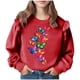 thumbnail image 2 of Vestido de verano para niña con estampado de flores de Pascua, manga corta, bolsillos con volantes y cuello redondo, top de poliéster, 2 of 5