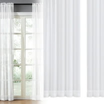 Yaouit Extra Long White Semi Sheer Curtains 82 inch 2 Panels Set, Translucent Backdrop Window Scarf Drapes, Super Soft Faux Linen Voile Drapes, for Bedroom Living Room Decor