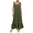 thumbnail image 3 of Sentmoon Robes d'Été Fête Sans Manches Col Rond Robes de Vacances pour Femmes 2026 Printemps Couleur Unie Dos Nu Coupe Régulière Robes pour Femmes pour Voyage et Vacances Vert TTG, 3 of 8