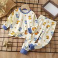 thumbnail image 2 of TOWED22 Toddler Baby Girl Boy Winter Clothes 2 Piece Cartoons Graphics Long Sleeve Sweatshirt Tops Elastic Waist Pants Set Fall Outfit Clothing(Blue,7-8 Y), 2 of 5