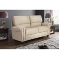 thumbnail image 2 of Lexicon Foxborough Leather 2-Piece Upholstered Sofa Set in Cream, 2 of 12