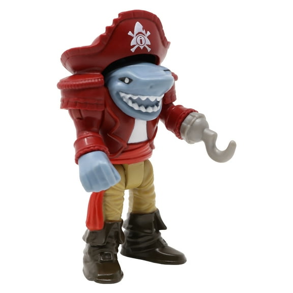 Replacement Part for Collectible Fisher-Price Imaginext Shark Bite Pirate Ship Playset DHH61 - Replacement Poseable Shark Pirate Captain Figure - Hook for Hand - Removable Captain Hat