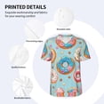 thumbnail image 4 of Balery Colorful Donut Baseball Jersey for Men Casual Button Down Shirts Short Sleeve Active Team Sports Uniform-4X-Large, 4 of 9