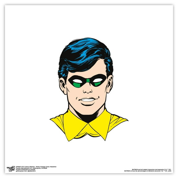 Gallery Pops DC Comics Batman - Robin Vintage Comic Headshot Wall Art, Unframed Version, 12" x 12"