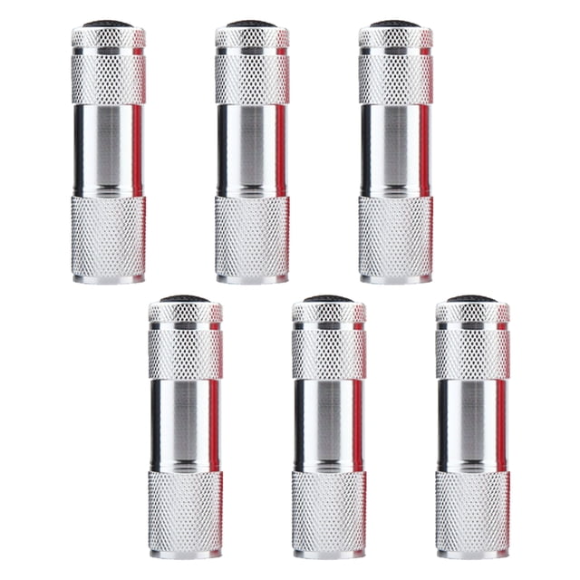 6 Pcs Lampe de Poche à Lumière Violette 9 LED, Lampe Détectrice d'Argent UV
