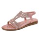thumbnail image 4 of Sandalias planas para mujer, sandalias elásticas al tobillo, sandalias casuales para caminar en la playa de verano, 4 of 9