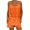 Orange, variant on Curuila 2 Piece Sets For Women Solid Color Sleeveless Square Neck Shirt With Shorts Breathable Soft Outfit Set Black Size L